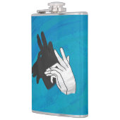 Hand Silhouette Billy Goat Blue Flachmann (Links)