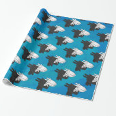 Hand Silhouette Billy Goat Blue Geschenkpapier (Ungerollt)