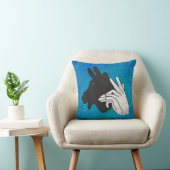 Hand Silhouette Billy Goat Blue Kissen (Stuhl )