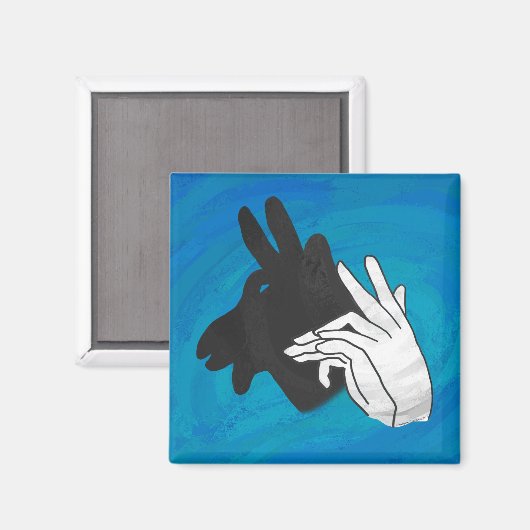 Hand Silhouette Billy Goat Blue Magnet (Vorderseite/Rückseite)
