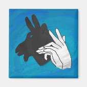 Hand Silhouette Billy Goat Blue Magnet (Vorne)