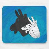 Hand Silhouette Billy Goat Blue Mousepad (Vorne)