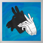 Hand Silhouette Billy Goat Blue Poster (Vorne)