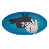 Hand Silhouette Billy Goat Blue Schneidebrett (Ecke)