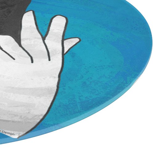 Hand Silhouette Billy Goat Blue Schneidebrett (Ecke)