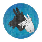 Hand Silhouette Billy Goat Blue Schneidebrett (Vorderseite)