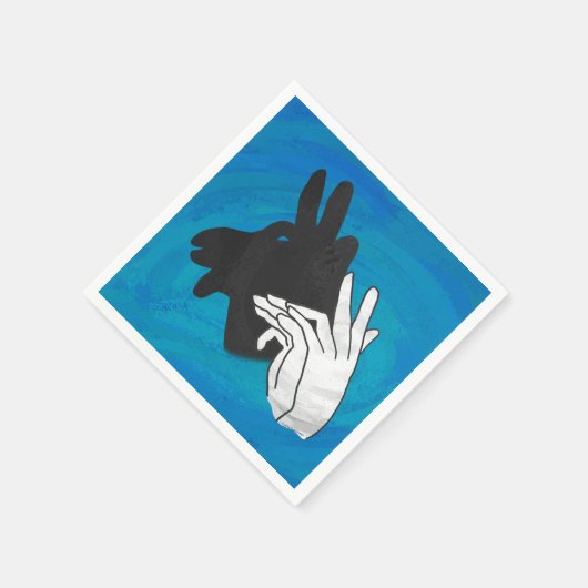 Hand Silhouette Billy Goat Blue Serviette (Ecke)