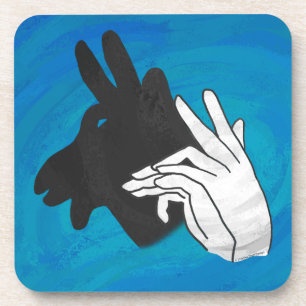 Hand Silhouette Billy Goat Blue Untersetzer