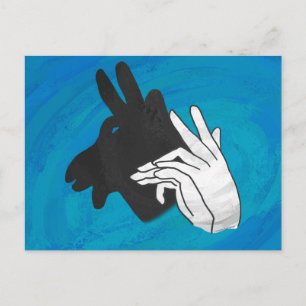 Hand-Silhouette Billygeiß Blau Postkarte