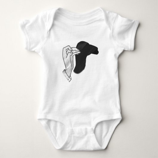 Hand Silhouette Camel Baby Strampler (Vorderseite)