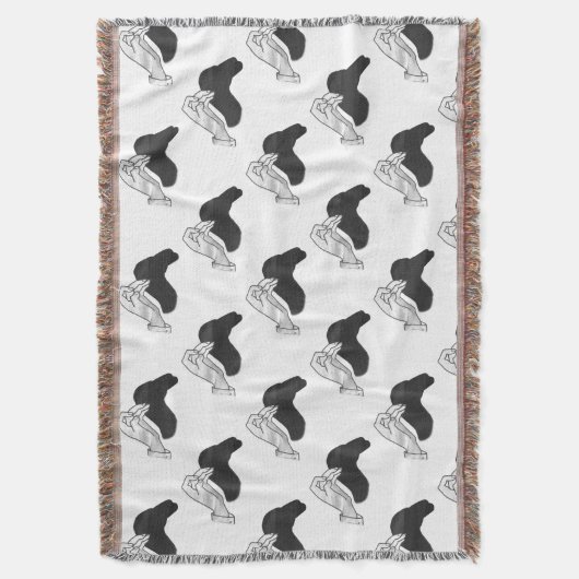 Hand Silhouette Camel Decke (Vorderseite Vertikal)