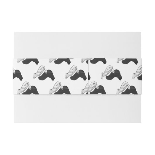 Hand Silhouette Camel Einladungsbanderole (Rückseitenbeispiel)