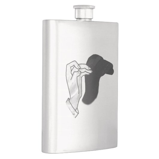 Hand Silhouette Camel Flachmann (Rechts)