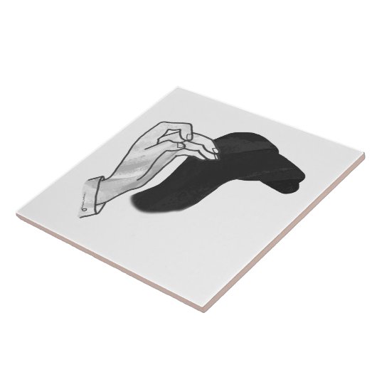 Hand Silhouette Camel Fliese (Seite)