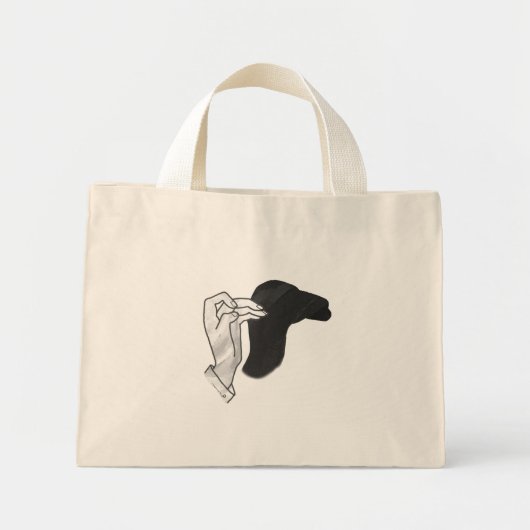 Hand Silhouette Camel Mini Stoffbeutel (Vorne)