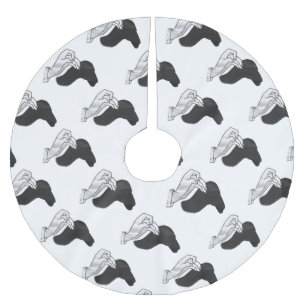 Hand Silhouette Camel Polyester Weihnachtsbaumdecke