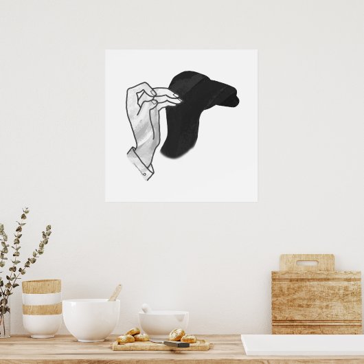 Hand Silhouette Camel Poster (Küche)