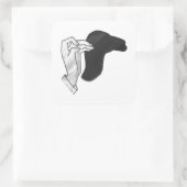 Hand Silhouette Camel Quadratischer Aufkleber (Tasche)