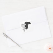 Hand Silhouette Camel Quadratischer Aufkleber (Umschlag)