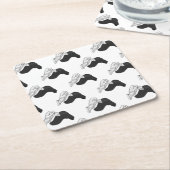 Hand Silhouette Camel Rechteckiger Pappuntersetzer (angewinkelt)