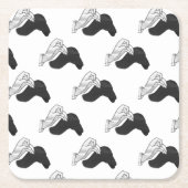 Hand Silhouette Camel Rechteckiger Pappuntersetzer (Vorderseite)