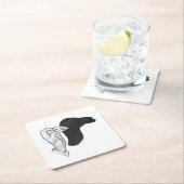 Hand Silhouette Camel Rechteckiger Pappuntersetzer (Vor Ort)