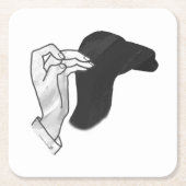 Hand Silhouette Camel Rechteckiger Pappuntersetzer (Vorderseite)