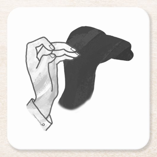 Hand Silhouette Camel Rechteckiger Pappuntersetzer (Vorderseite)
