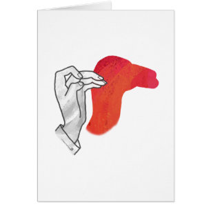 Hand Silhouette Camel Red