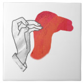 Hand Silhouette Camel Red Fliese (Vorderseite)