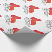 Hand Silhouette Camel Red Geschenkpapier (Ecke)