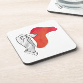 Hand Silhouette Camel Red Getränkeuntersetzer (Linke Seite)
