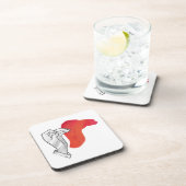 Hand Silhouette Camel Red Getränkeuntersetzer (Rechte Seite)