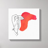 Hand Silhouette Camel Red Leinwanddruck (Vorderseite)