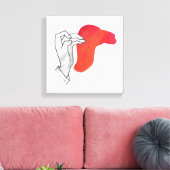 Hand Silhouette Camel Red Leinwanddruck (Insitu (Wohnzimmer))