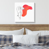 Hand Silhouette Camel Red Leinwanddruck (Insitu (Schlafzimmer))