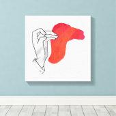 Hand Silhouette Camel Red Leinwanddruck (Insitu (Holzboden))