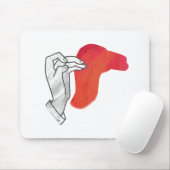 Hand Silhouette Camel Red Mousepad (Mit Mouse)