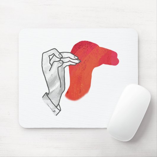 Hand Silhouette Camel Red Mousepad (Mit Mouse)