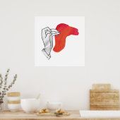 Hand Silhouette Camel Red Poster (Küche)