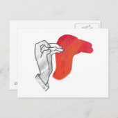 Hand Silhouette Camel Red Postkarte (Vorne/Hinten)