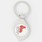 Hand Silhouette Camel Red Schlüsselanhänger (Vorderseite)