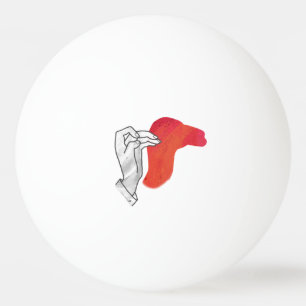 Hand Silhouette Camel Red Tischtennisball