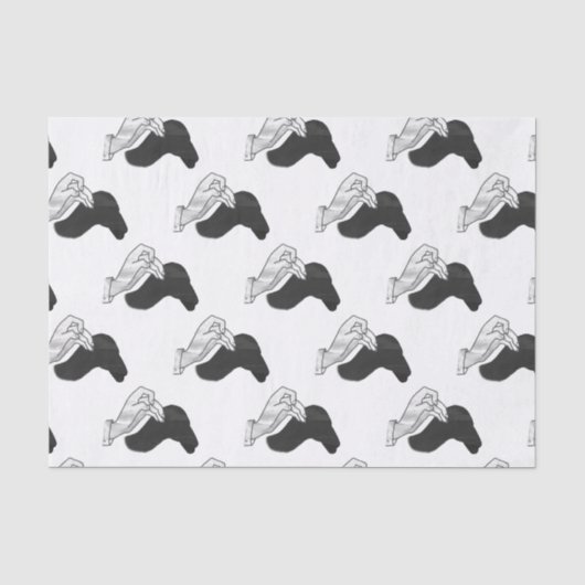 Hand Silhouette Camel Seidenpapier (Vorderseite)