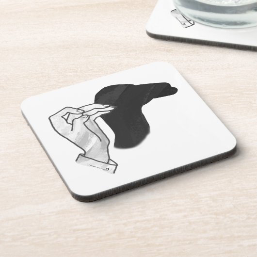 Hand Silhouette Camel Untersetzer (Linke Seite)