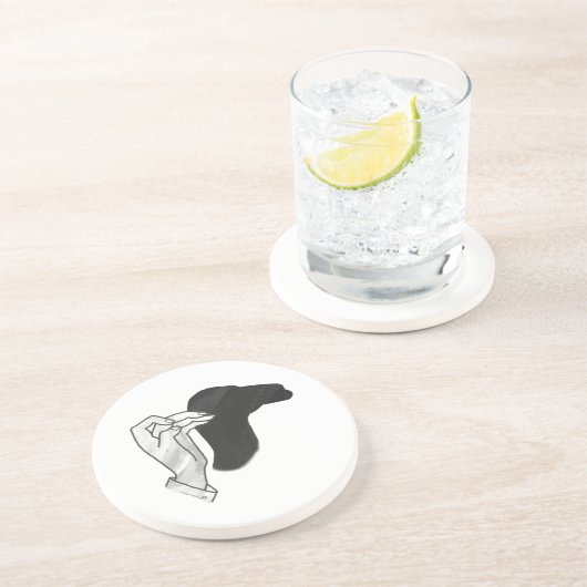 Hand Silhouette Camel Untersetzer (Seite)