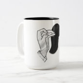 Hand Silhouette Camel Zweifarbige Tasse (Vorderseite Links)