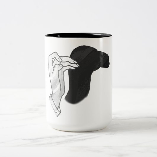 Hand Silhouette Camel Zweifarbige Tasse (Mittel)