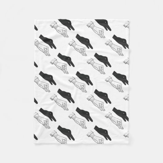 Hand-Silhouette-Duck Fleecedecke (Vorderseite)