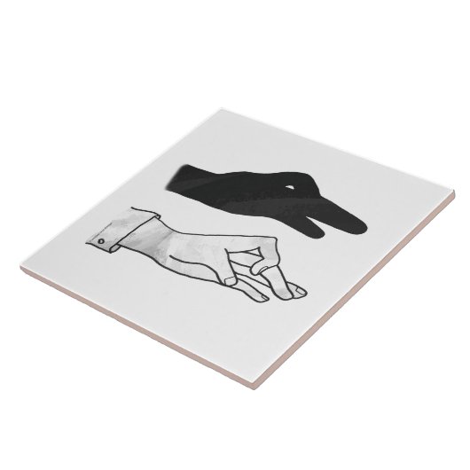 Hand-Silhouette-Duck Fliese (Seite)